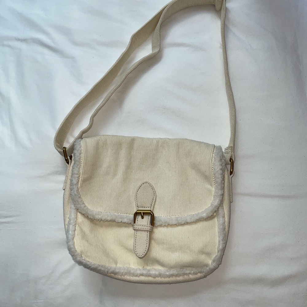 Brandy Melville cream messenger bag